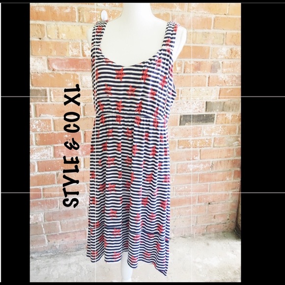 Style & Co. Dresses & Skirts - Patriotic Stretchy Sun Dress By Style &Co NWT XL